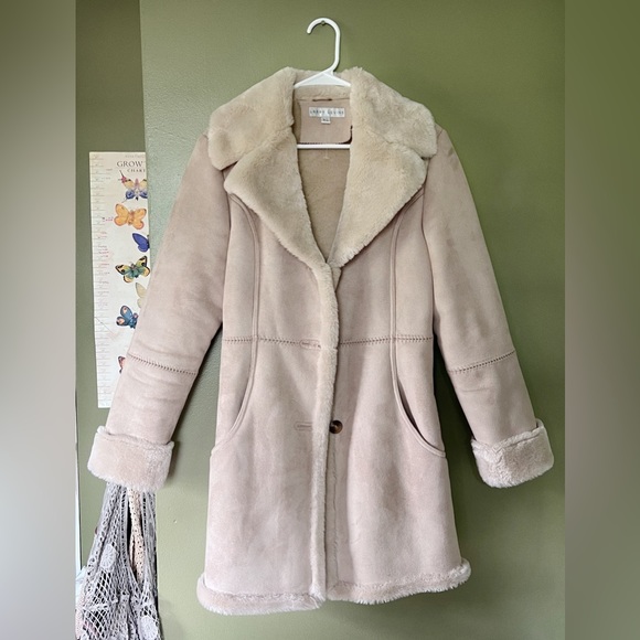 Vintage Y2K Boho Hippie Vegan Faux Fur Penny Lane Coat Brown Tan XS - Picture 1 of 8